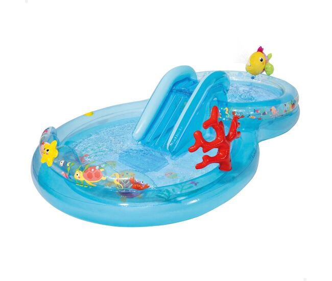 Centro de juegos hinchable agua bajo el mar c/difusor, tobogán y estrella de mar intex