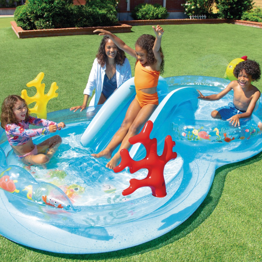 Centro de jogos aquático inflável sob o mar cdifusor, escorregador e estrela do mar INTEX