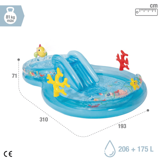 Centro de jogos aquático inflável sob o mar cdifusor, escorregador e estrela do mar INTEX