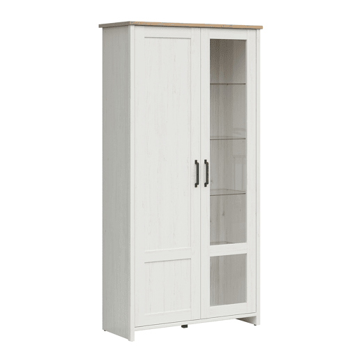 Cômoda 2 portas Aksel Branco e Madeira