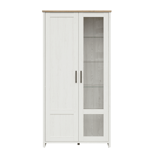 Cômoda 2 portas Aksel Branco e Madeira