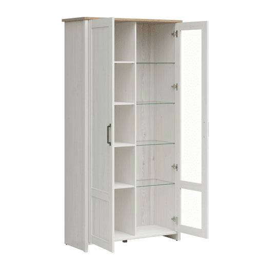 Cômoda 2 portas Aksel Branco e Madeira