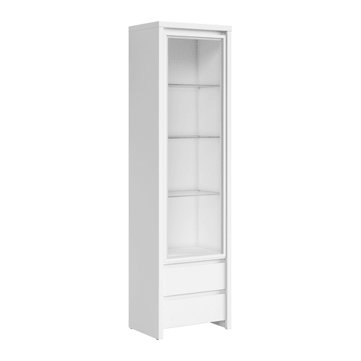 Armário expositor 1 porta 2 gavetas Soren Branco