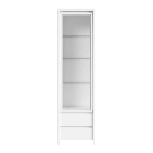 Armário expositor 1 porta 2 gavetas Soren Branco