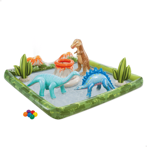 Centro de jogos insufláveis para dinossauros aquáticos cdifusor, bolas e insufláveis INTEX