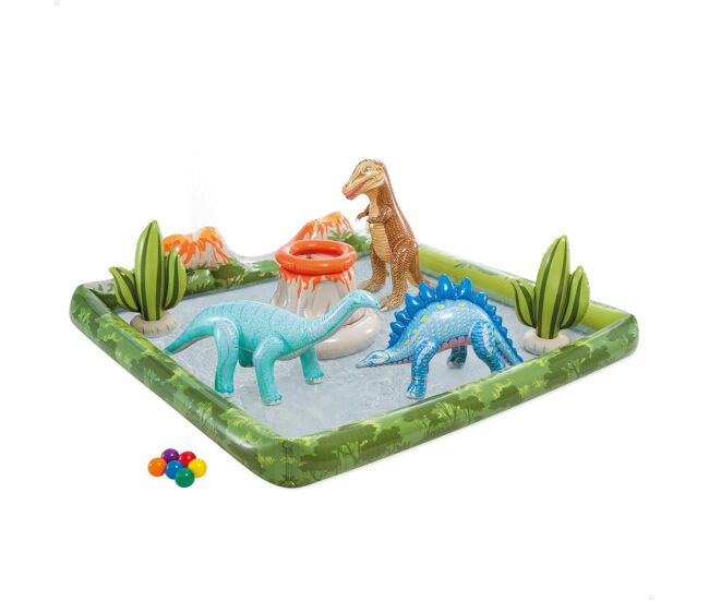 Centro de juegos hinchable agua dinosaurios c/difusor, bolas e hinchables intex