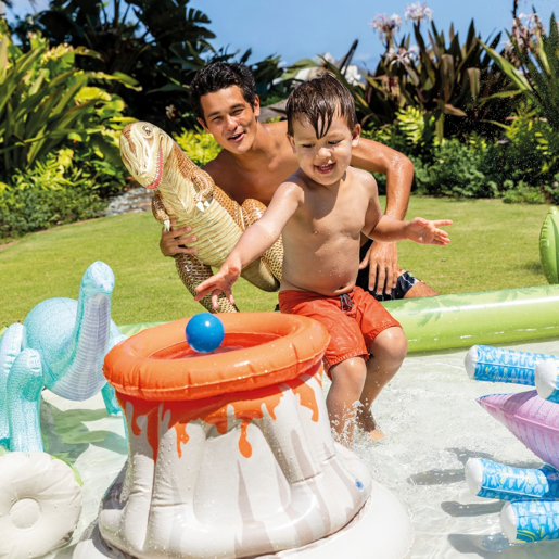 Centro de jogos insufláveis para dinossauros aquáticos cdifusor, bolas e insufláveis INTEX