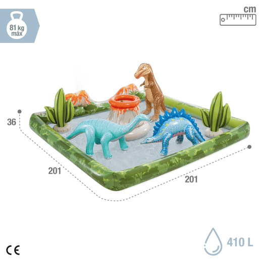 Centro de jogos insufláveis para dinossauros aquáticos cdifusor, bolas e insufláveis INTEX