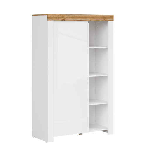 Estante 1 porta Hella Branco e Madeira