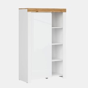 Estante 1 porta Hella Branco e Madeira