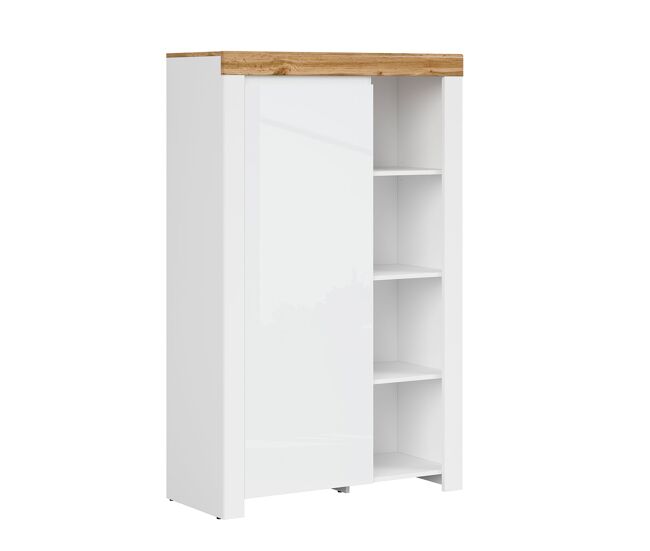 Librero 1 puerta hella blanco y madera