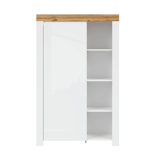 Estante 1 porta Hella Branco e Madeira