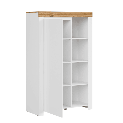 Estante 1 porta Hella Branco e Madeira