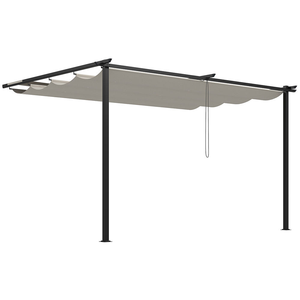 Pérgola de Pared Poliéster, Acero Outsunny