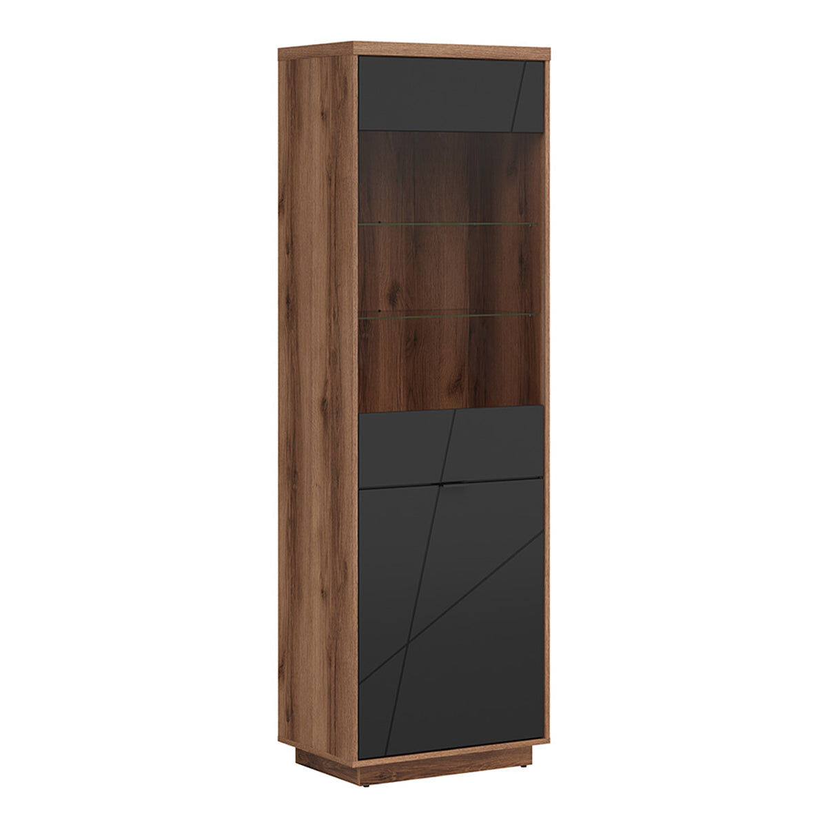 Vitrina de 2 puertas sven negro y madera