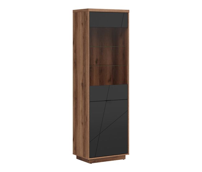 Vitrina de 2 puertas sven negro y madera