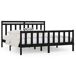 Estructura de cama de madera maciza de pino 200x200 Estructura de cama de madera maciza de pino 200x200 Negro