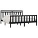 Estructura de cama de madera maciza de pino 200x200 Estructura de cama de madera maciza de pino 200x200 Negro