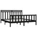 Estructura de cama de madera maciza de pino 200x200 Estructura de cama de madera maciza de pino 200x200 Negro