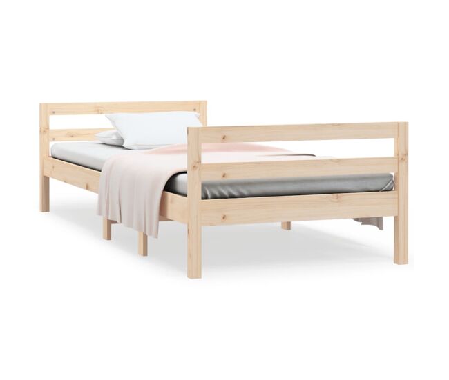 Estructura de cama madera maciza de pino 90x190 cm
