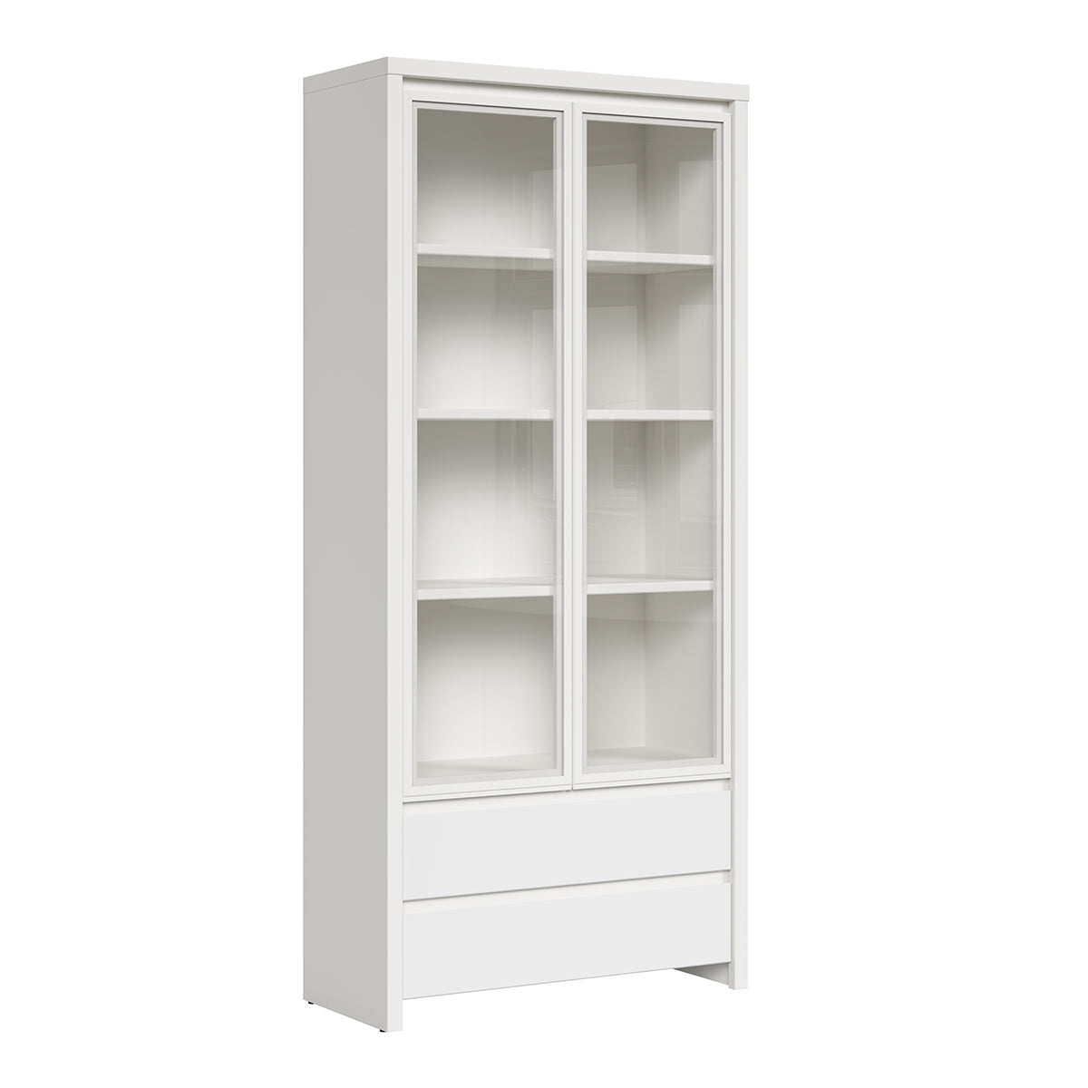 Vitrina 2 puertas 2 cajones soren blanca