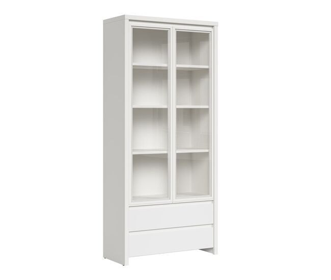 Vitrina 2 puertas 2 cajones soren blanca