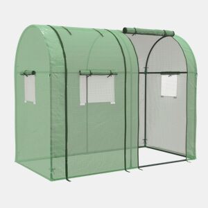 Outsunny Estufa de Jardim Estufa Resistente com 4 Janelas 2 Portas com Fecho de Correr Anti-UV para Cultivo de Plantas em Terraço Pátio 185x94x150 cm Verde