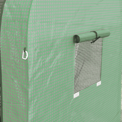 Outsunny Estufa de Jardim Estufa Resistente com 4 Janelas 2 Portas com Fecho de Correr Anti-UV para Cultivo de Plantas em Terraço Pátio 185x94x150 cm Verde