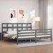 Estructura de cama con cabecero madera maciza 200x200 Estructura de cama con cabecero madera maciza 200x200 Gris