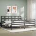 Estructura de cama con cabecero madera maciza 200x200 Estructura de cama con cabecero madera maciza 200x200 Gris