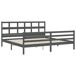Estructura de cama con cabecero madera maciza 200x200 Estructura de cama con cabecero madera maciza 200x200 Gris