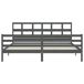 Estructura de cama con cabecero madera maciza 200x200 Estructura de cama con cabecero madera maciza 200x200 Gris