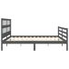Estructura de cama con cabecero madera maciza 200x200 Estructura de cama con cabecero madera maciza 200x200 Gris