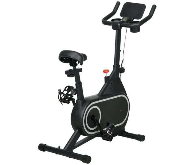 Sportnow bicicleta estática bici estática resistencia magnética ajustable con volante de inercia 4 kg pantalla lcd silencioso asiento ajustable y soporte de vasos carga 120 kg para casa gimnasio negro