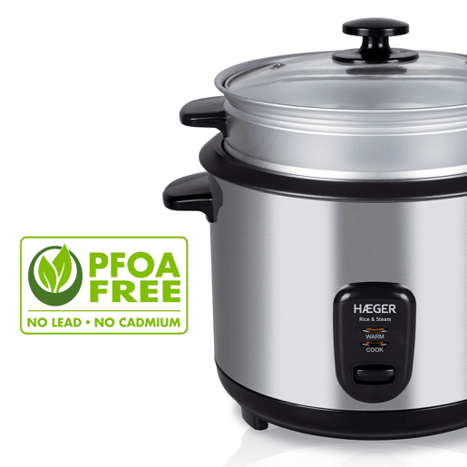 Arrozeira Elétrica HAEGER Rice & Steam - 1.8 L, 700W, Inox