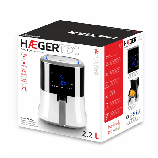 Fritadeira sem óleo digital HAEGER Aero Fryer - 2.2L