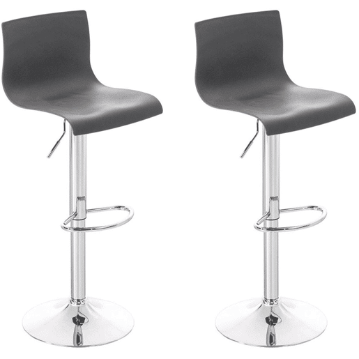 Set 2 Taburetes Hoover en Polipropileno Plástico Gris 36X39X84 cm