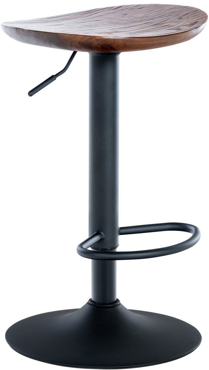 Materiales: el asiento del taburete de mostrador es de madera maciza con vetas de madera fina y opcionalmente en dos colores de madera natura diferentes. la robusta base es de metal en forma de trompeta con una placa redonda.