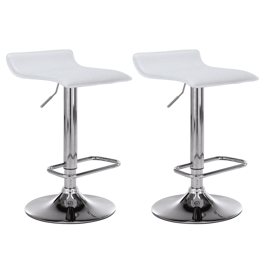 Set De 2 Taburetes Dyn en Cuero PU Simil cuero Blanco 41X38X65 cm