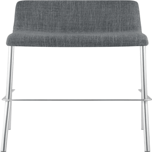 Juego de 2 taburetes de bar Hover, tela, base de cuatro patas Gris claro 48X43X100 cm