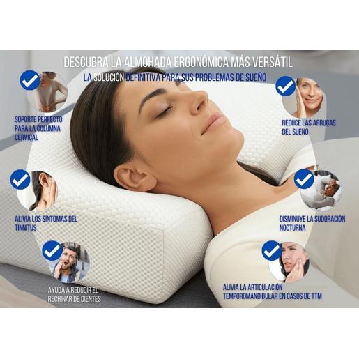 Almofada Ergonômica Anti-Rugas e Antizonação ERGO Extra Grande (65 cm), com Lados Frio-Quente