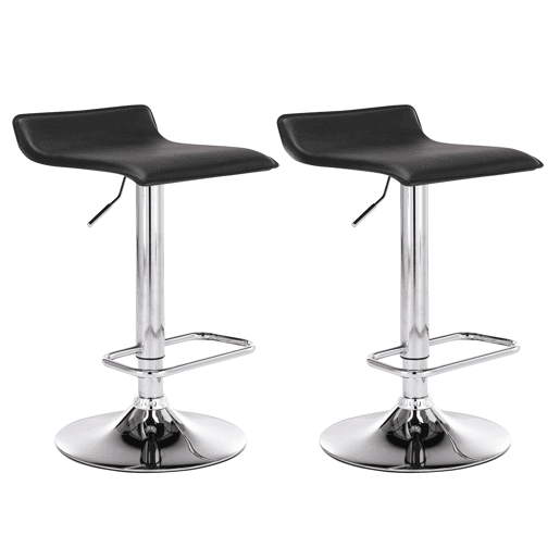 Set De 2 Taburetes Dyn en Cuero PU Simil cuero Negro 41X38X65 cm