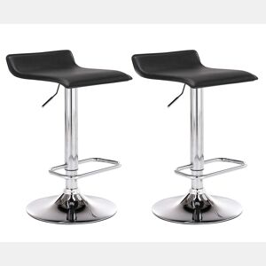 Set De 2 Taburetes Dyn en Cuero PU Simil cuero Negro 41X38X65 cm