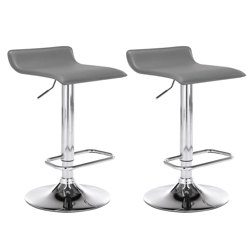 Set De 2 Taburetes Dyn en Cuero PU Simil cuero Gris 41X38X65 cm