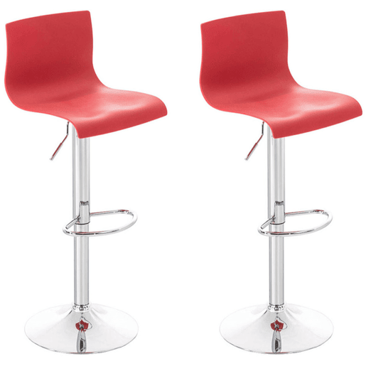 Set 2 Taburetes Hoover en Polipropileno Plástico Rojo 36X39X84 cm
