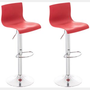 Set 2 Taburetes Hoover en Polipropileno Plástico Rojo 36X39X84 cm