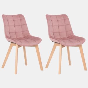 Set de 2 Sillas de comedor Passaic en terciopelo Rosado 61X46X82 cm