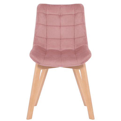 Set de 2 Sillas de comedor Passaic en terciopelo Rosado 61X46X82 cm