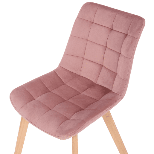 Set de 2 Sillas de comedor Passaic en terciopelo Rosado 61X46X82 cm