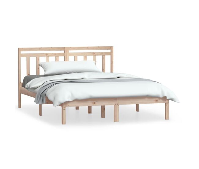Estructura de cama de madera maciza 150x200 cm